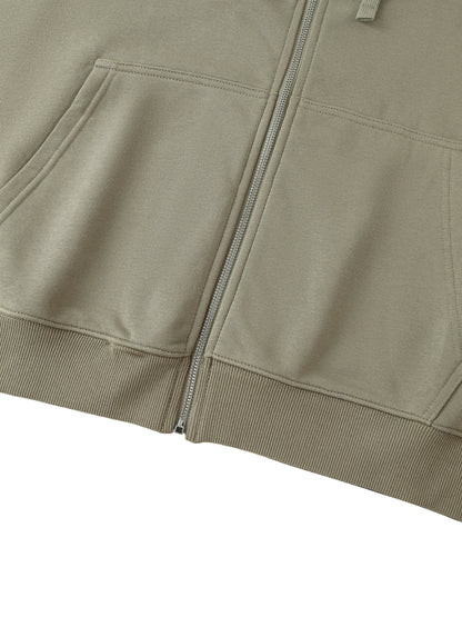 Drop-Shoulder Zip Up