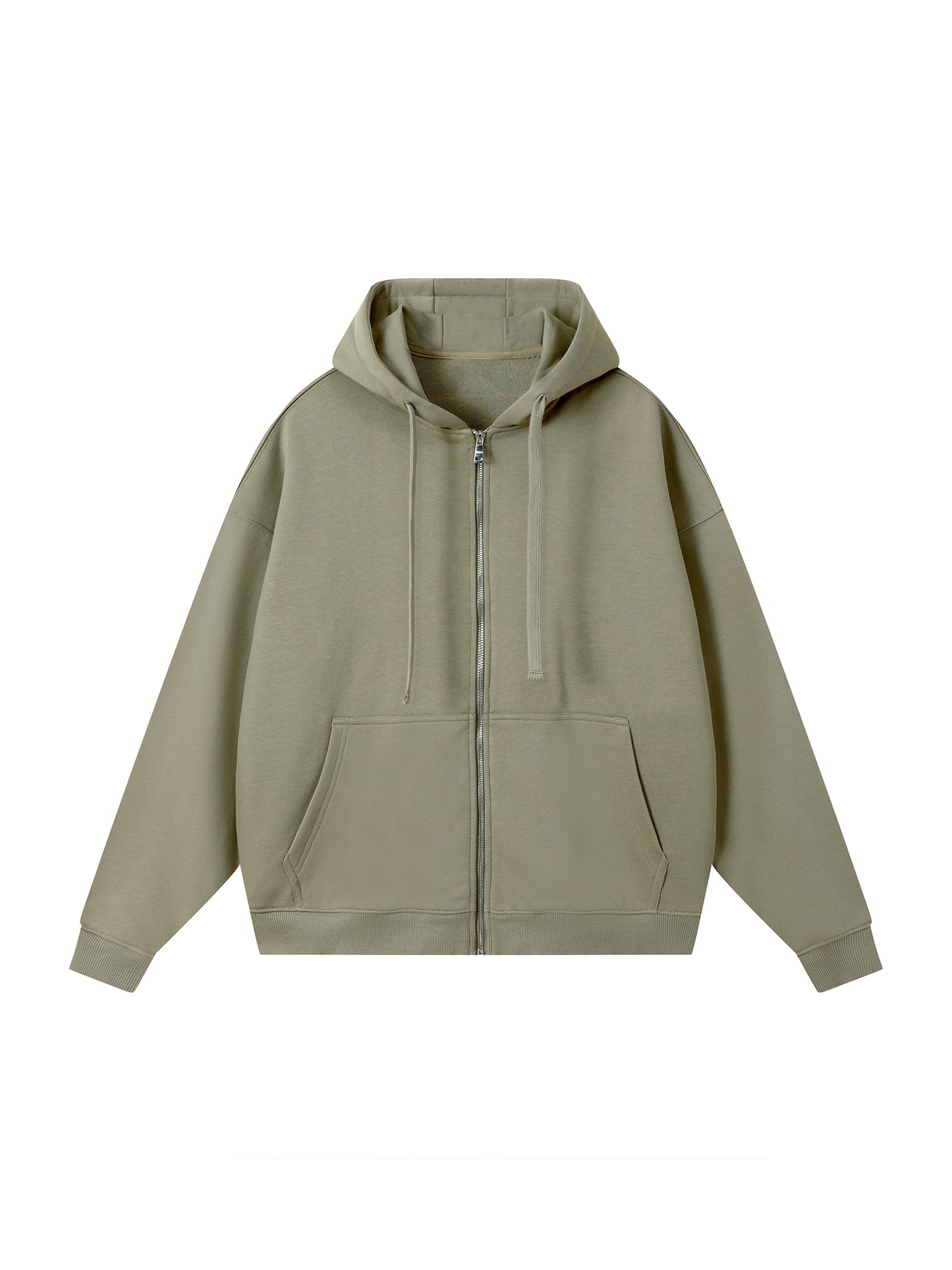 Drop-Shoulder Zip Up