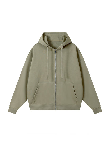 Drop-Shoulder Zip Up